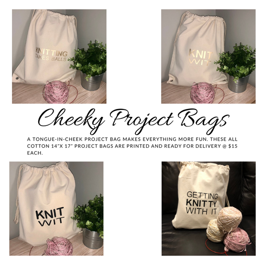 Drawstring Project Bag - Knitting (Ready to Gift)